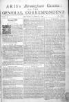 Aris's Birmingham Gazette Mon 31 Jan 1743 Page 1