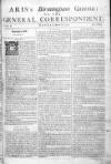 Aris's Birmingham Gazette Mon 21 Mar 1743 Page 1