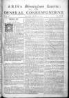Aris's Birmingham Gazette Mon 23 May 1743 Page 1