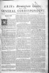 Aris's Birmingham Gazette Mon 06 Jun 1743 Page 1