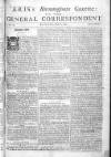Aris's Birmingham Gazette Mon 20 Jun 1743 Page 1
