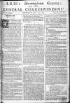 Aris's Birmingham Gazette Mon 11 Jul 1743 Page 1