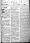 Aris's Birmingham Gazette Mon 19 Sep 1743 Page 1