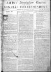 Aris's Birmingham Gazette Mon 17 Oct 1743 Page 1