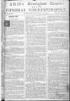 Aris's Birmingham Gazette Mon 21 Nov 1743 Page 1
