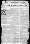 Aris's Birmingham Gazette Mon 02 Jan 1744 Page 1