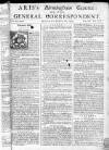 Aris's Birmingham Gazette Mon 26 Mar 1744 Page 1