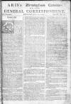 Aris's Birmingham Gazette Mon 11 Jun 1744 Page 1