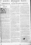 Aris's Birmingham Gazette Mon 25 Jun 1744 Page 1