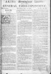 Aris's Birmingham Gazette Mon 09 Jul 1744 Page 1