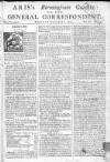 Aris's Birmingham Gazette Mon 03 Sep 1744 Page 1