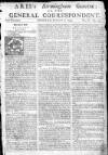 Aris's Birmingham Gazette Mon 08 Oct 1744 Page 1