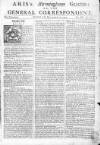 Aris's Birmingham Gazette Mon 12 Nov 1744 Page 1