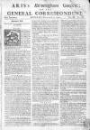 Aris's Birmingham Gazette Mon 03 Dec 1744 Page 1