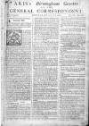 Aris's Birmingham Gazette Mon 21 Jan 1745 Page 1