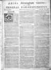 Aris's Birmingham Gazette Mon 11 Mar 1745 Page 1