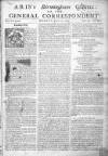 Aris's Birmingham Gazette Mon 03 Jun 1745 Page 1