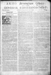Aris's Birmingham Gazette Mon 05 Aug 1745 Page 1