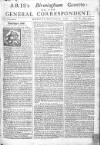 Aris's Birmingham Gazette Mon 08 Sep 1746 Page 1