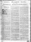 Aris's Birmingham Gazette Mon 09 Mar 1747 Page 1