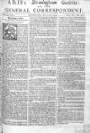 Aris's Birmingham Gazette Mon 20 Jul 1747 Page 1