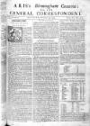 Aris's Birmingham Gazette Mon 02 Nov 1747 Page 1