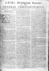 Aris's Birmingham Gazette Mon 16 Nov 1747 Page 1