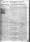 Aris's Birmingham Gazette Mon 07 Dec 1747 Page 1