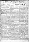 Aris's Birmingham Gazette Mon 01 Feb 1748 Page 1