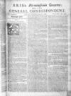 Aris's Birmingham Gazette Mon 12 Sep 1748 Page 1