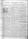 Aris's Birmingham Gazette Mon 14 Nov 1748 Page 1