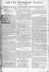 Aris's Birmingham Gazette Mon 09 Jan 1749 Page 1