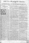 Aris's Birmingham Gazette Mon 17 Apr 1749 Page 1