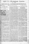 Aris's Birmingham Gazette Mon 17 Jul 1749 Page 1