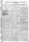 Aris's Birmingham Gazette Mon 14 Aug 1749 Page 1