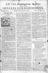 Aris's Birmingham Gazette Mon 02 Oct 1749 Page 1
