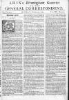 Aris's Birmingham Gazette Mon 23 Oct 1749 Page 1