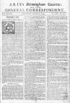 Aris's Birmingham Gazette Mon 30 Oct 1749 Page 1