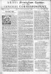 Aris's Birmingham Gazette Mon 06 Nov 1749 Page 1