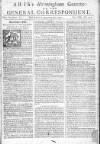 Aris's Birmingham Gazette Mon 20 Nov 1749 Page 1