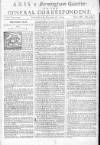 Aris's Birmingham Gazette Mon 18 Dec 1749 Page 1