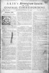 Aris's Birmingham Gazette Mon 19 Feb 1750 Page 1