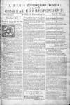 Aris's Birmingham Gazette Mon 26 Feb 1750 Page 1