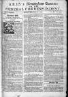 Aris's Birmingham Gazette Mon 09 Apr 1750 Page 1