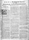 Aris's Birmingham Gazette Mon 30 Apr 1750 Page 1