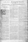 Aris's Birmingham Gazette Mon 14 May 1750 Page 1