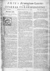 Aris's Birmingham Gazette Mon 11 Jun 1750 Page 1