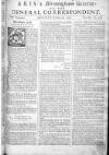 Aris's Birmingham Gazette Mon 29 Oct 1750 Page 1