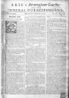 Aris's Birmingham Gazette Mon 03 Dec 1750 Page 1