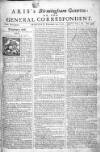 Aris's Birmingham Gazette Mon 24 Dec 1750 Page 1